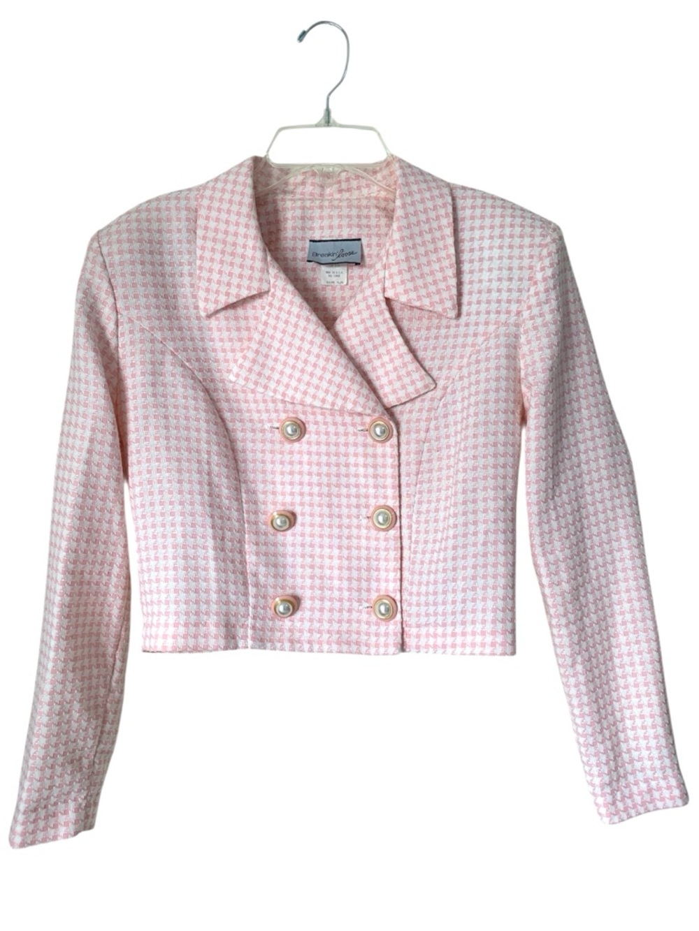 Vintage Cropped Pink Double-Breasted Jacket